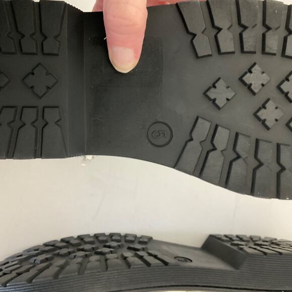 New White black Steve Madden combat boots platform chunky Y2K zip lug sole sz 5 - Picture 9 of 16